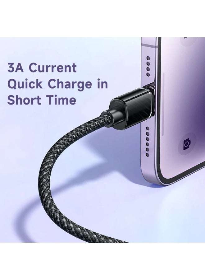 مكدودو كابل شحن سريع CA-364 Dichromatic Series بطول 1.2 متر، 3 أمبير ونقل بيانات بسرعة تصل إلى 480 ميجابت في الثانية، تصميم ثنائي اللون مستوحى من بلورات الجليد، هيكل مضفر من النايلون القوي لتحمل الانحناءات والاستخدام اليومي، متوفر مع واجهات USB إلى Lightning أو Type-C - Image 3