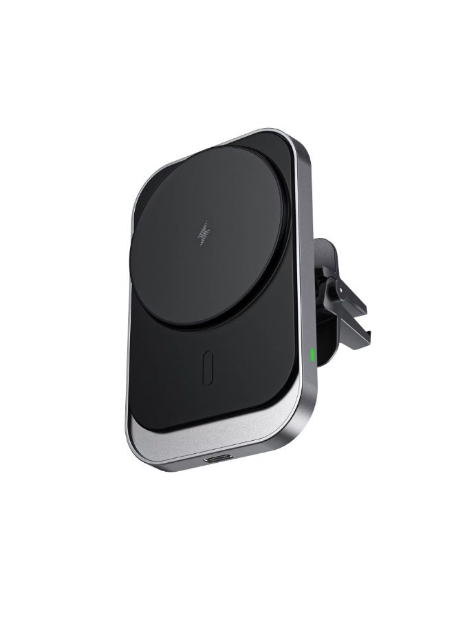 15W Fast Magnetic Wireless Car Charger Air Vent Mount – Type-C, ABS+PC, Compatible with iPhone 17 / Older Models & All Qi Devices - Image 1