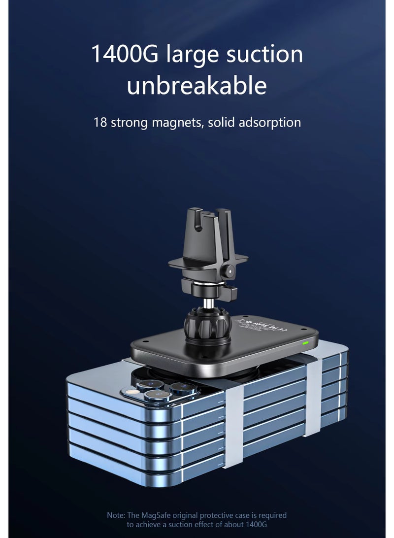 15W Fast Magnetic Wireless Car Charger Air Vent Mount – Type-C, ABS+PC, Compatible with iPhone 17 / Older Models & All Qi Devices - Image 3