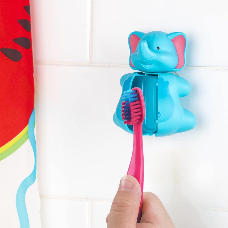 Flipper Fun Animal Elephant Toothbrush Cover – Make Toothbrushing Time Fun with our Kids Toothbrush Holder with Cover – Ideal Toothbrush Holders for Bathrooms - Suction Cup Toothbrush Holder - Image 5