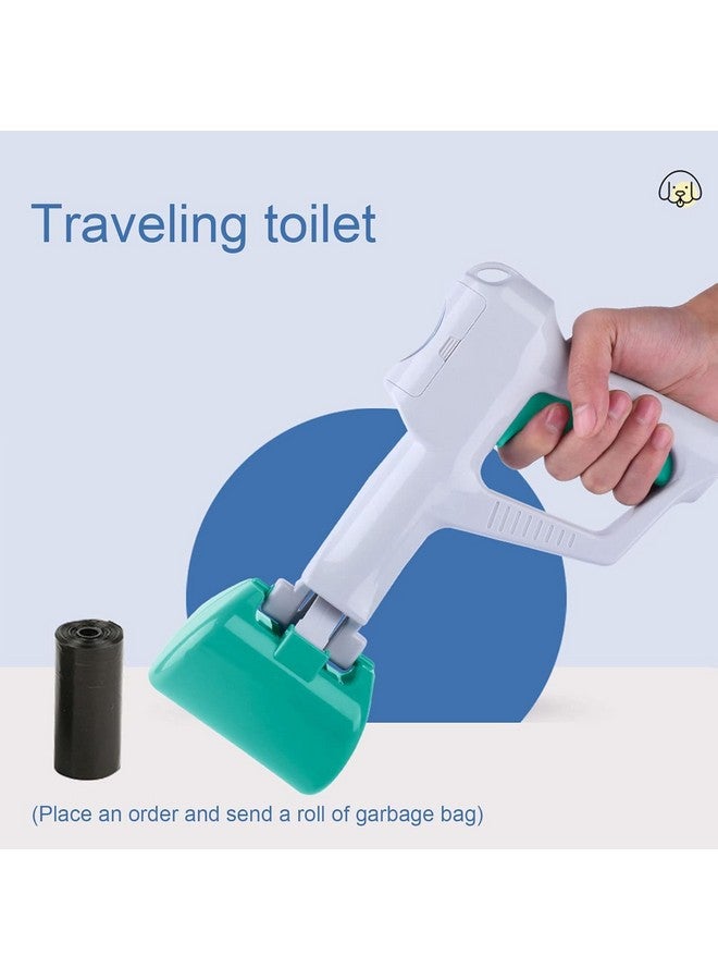 مغرفة فضلات الكلاب الأليفة، مغرفة فضلات الكلاب المحمولة باليد مع موزع لأكياس النفايات، أداة متينة لجمع فضلات الكلاب مع حاوية مخلب الفك للعشب الخفيف والحصى للاستخدام الداخلي والخارجي - Image 2