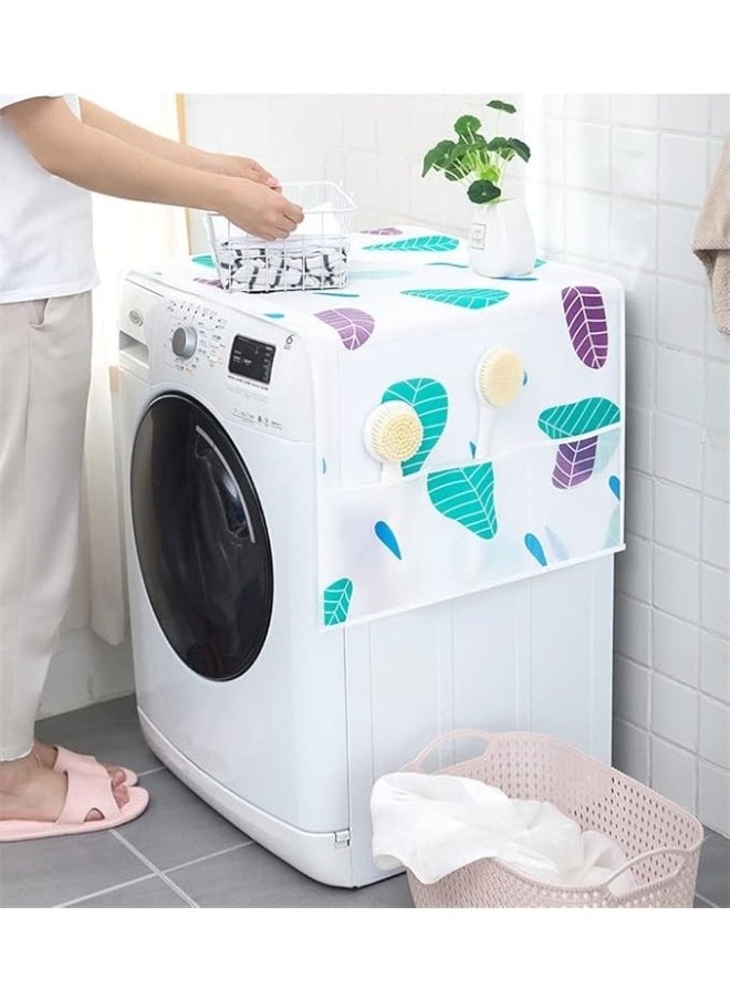 FALMER Refrigerator and Washing Machine Dust Cover Dustproof with Multipurpose Side Storage Pockets Waterproof  - Image 1