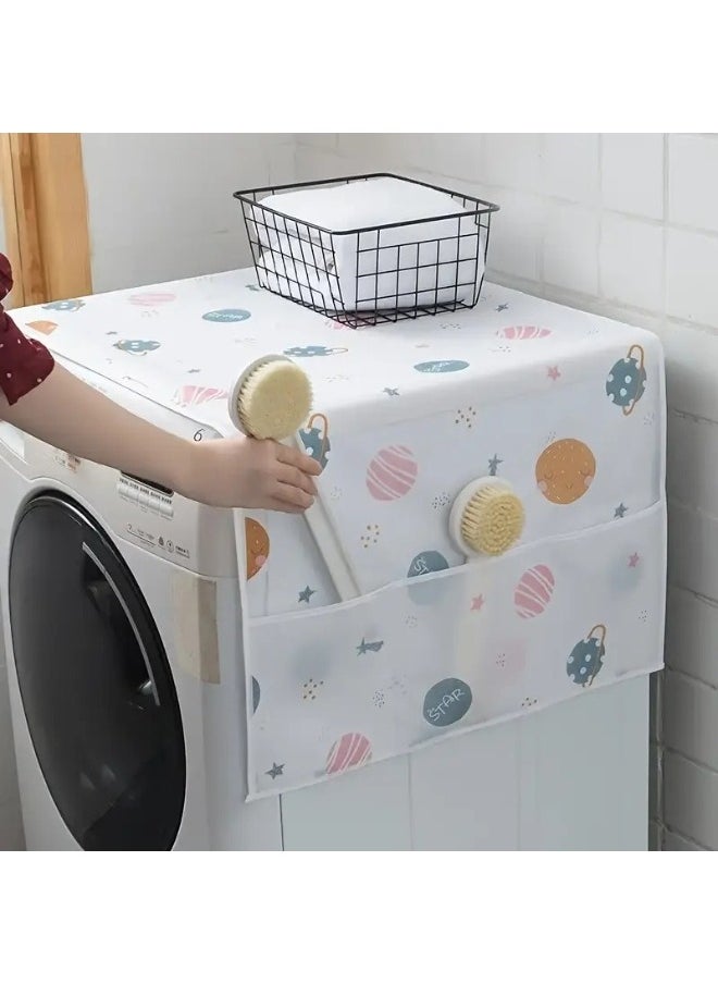 FALMER Refrigerator and Washing Machine Dust Cover Dustproof with Multipurpose Side Storage Pockets Waterproof  - Image 2