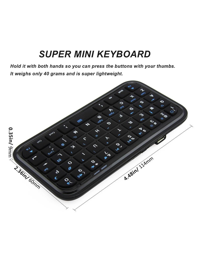 Generic - Wireless Keyboard Super Mini, Rechargeable Cordless Bluetooth Keybaord, Silent Compact Small Pocket Travel Keypad, Portable Slim Wireless Keyboard, for Computer Laptop PC Notebook Tablets Smartphones - Image 1