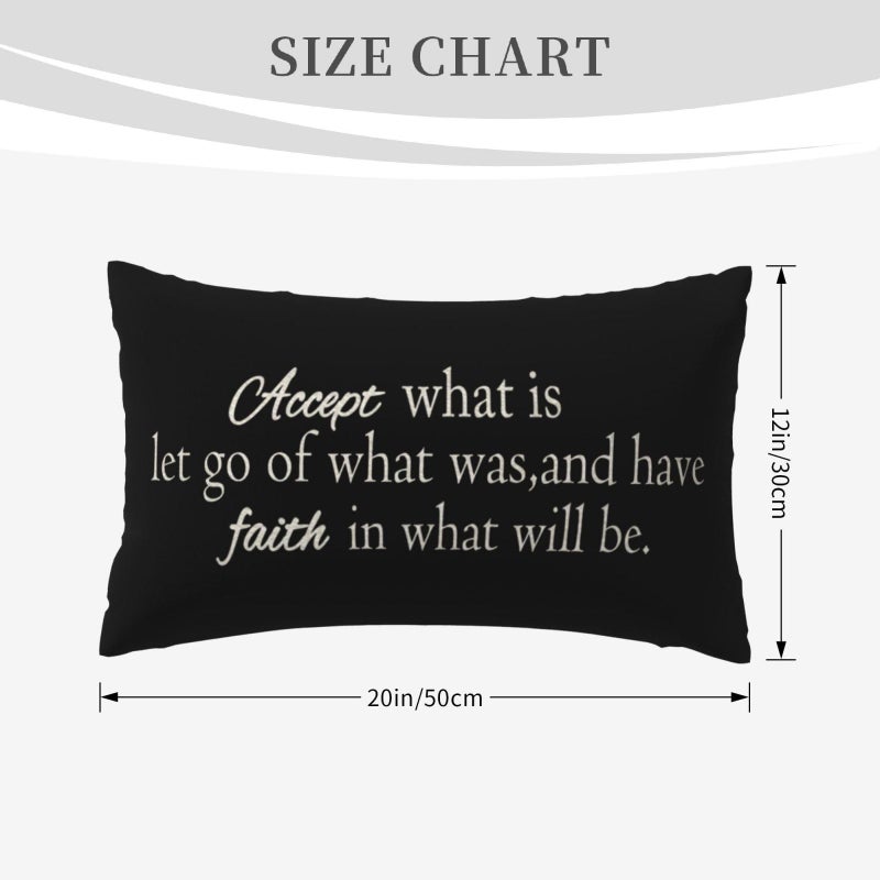 NIDITW Inspirational Quote Throw Pillow Cover 12x20 Inches Accept What is Let Go of What was and Have Faith in What Will Be Lumbar Cotton Linen Cushion Case for Sofa Home Decor - Image 5