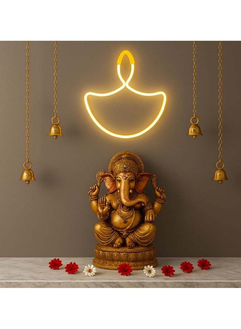 ZAYO LED Diya Lights, Decorative Diya Fairy Lights for Diwali, Home Decoration, Festival, Traditional Style Diya String Lights, Warm White - 30 cm - Image 2