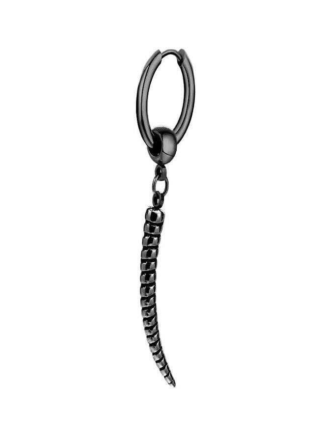 THE MEN THING ANTLER - BLACK - Pure Titanium Steel Ear Hoop Earrings for Men & Boys - Image 1
