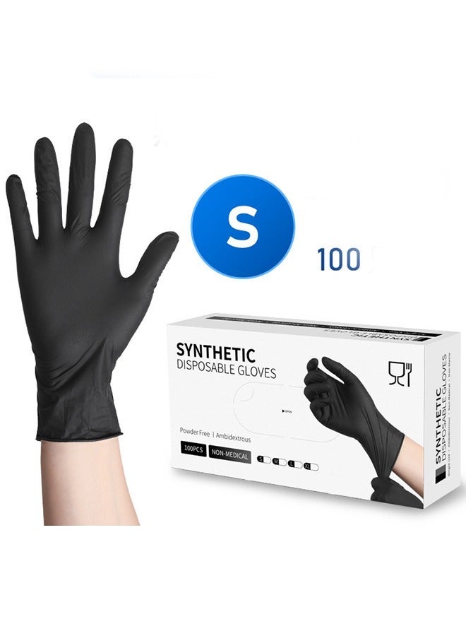 general Disposable Gloves, Food Safe，Latex-Free and Powder-Free Clear Black Nitrile Gloves for Cooking, Food Prep, Household Cleaning, Exam,100 Counts - Image 1