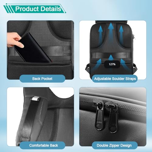Crelander LED Backpack, 15 inch App Control Laptop Backpack with Programmable Screen Smart Dynamic Daypack Waterproof Commuter Bag for Travel Riding Work (blue) - Image 3