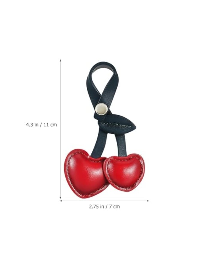 2 قطعة سحر حقيبة الكرز، سلاسل مفاتيح لطيفة، سحر حقيبة، قلادة فاكهة كاواي لإكسسوارات حقائب اليد - Image 2