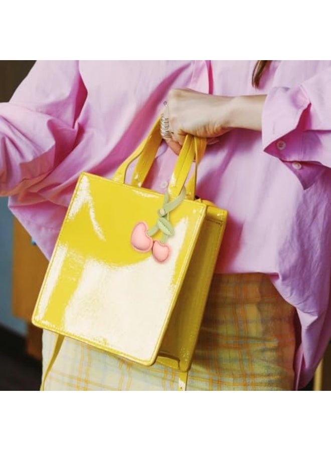 2 قطعة سحر حقيبة الكرز، سلاسل مفاتيح لطيفة، سحر حقيبة، قلادة فاكهة كاواي لإكسسوارات حقائب اليد - Image 5