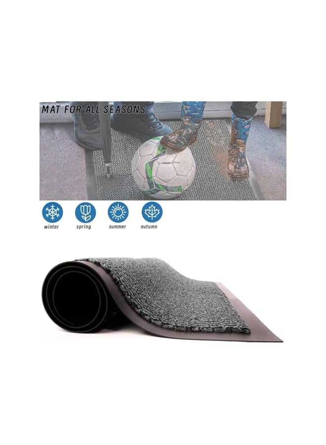 The Bros Washable Door Mats Indoor & Outdoor - Non-Slippery Heavy Duty - Stylish & Large Rubber - Perfect Dust Grabbing Doormats (Anthracite, 40cm x 60cm) - Image 5