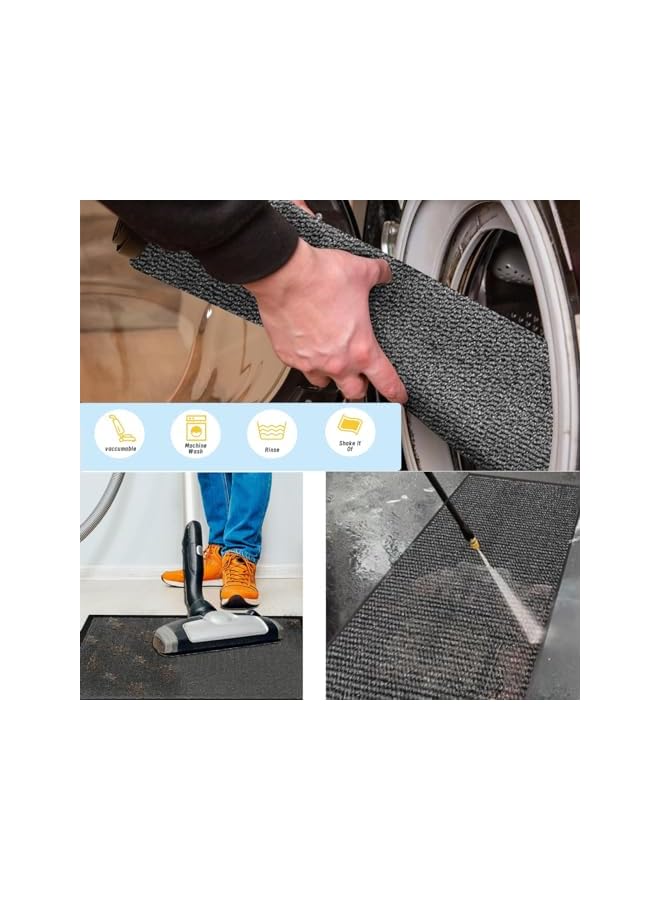 The Bros Washable Door Mats Indoor & Outdoor - Non-Slippery Heavy Duty - Stylish & Large Rubber - Perfect Dust Grabbing Doormats (Anthracite, 40cm x 60cm) - Image 4