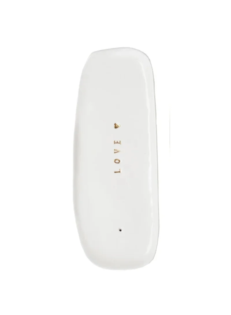 The Saffron Souk Love - Stoneware Incense Holder with Gold Accent