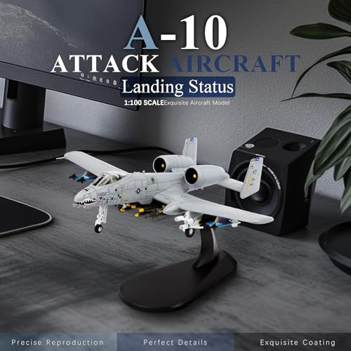 HANGHANG 1/100 A-10 Thunderbolt II Warthog Attack Plane（Painted Version） Metal Fighter Military Model Diecast Plane Model for Collection and Displays - Image 2