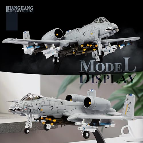 HANGHANG 1/100 A-10 Thunderbolt II Warthog Attack Plane（Painted Version） Metal Fighter Military Model Diecast Plane Model for Collection and Displays - Image 3