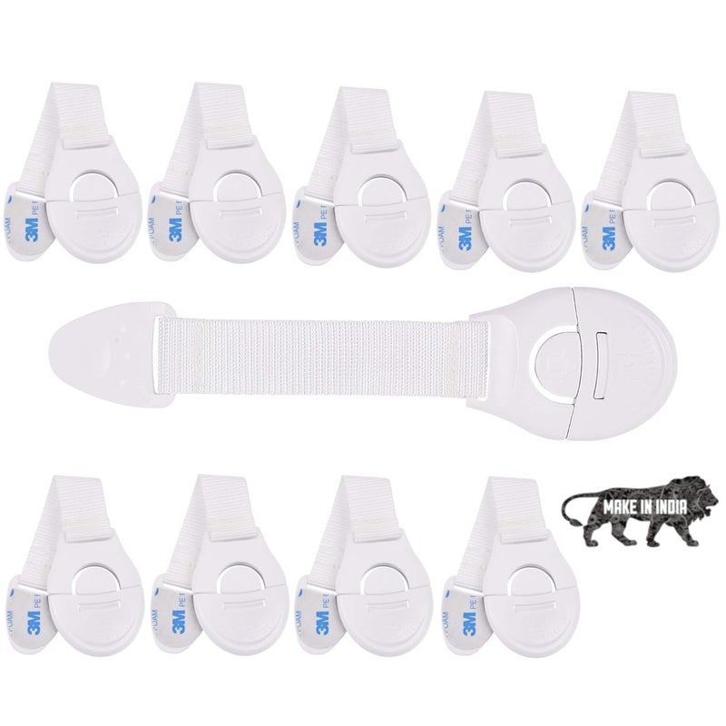 KitschKitsch Baby Safety Plastic Drawer Locks (Made in India Pack of 10) - Image 1