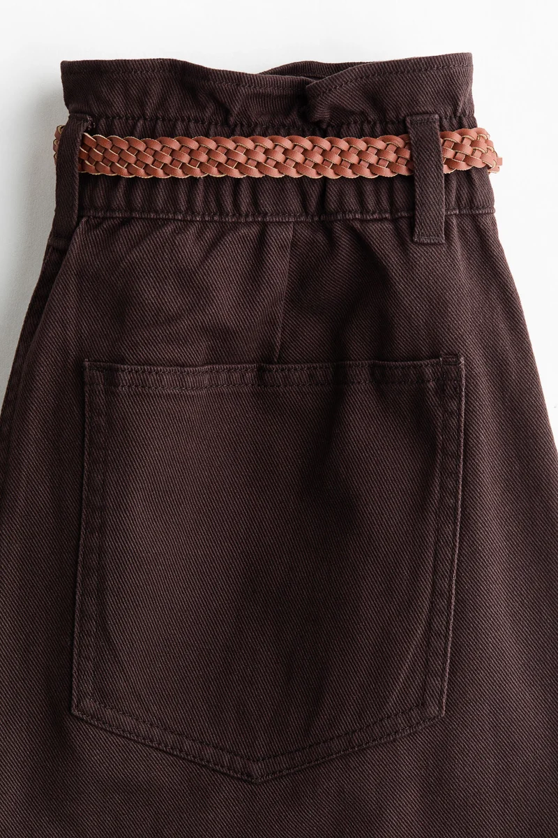 H&M Belted barrel trousers