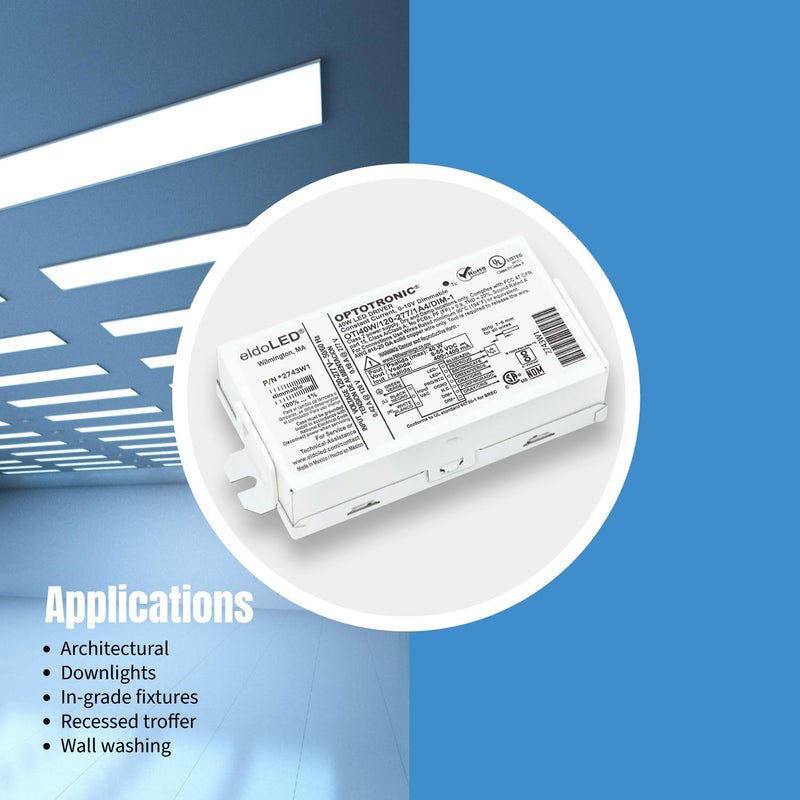 OSRAM 57351 أوبتوتronic 40 واط 120/277 فولت تيار متردد 50/60 هرتز سائق LED مدمج قابل للتعتيم OTi 40W/120-277/1A4 DIM-1 - Image 5
