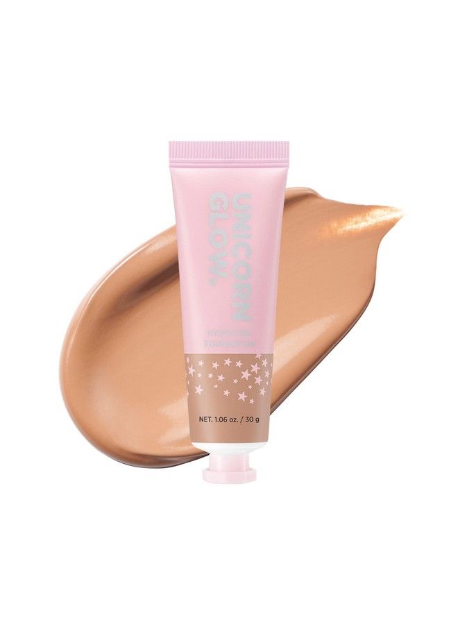 UNICORN GLOW Hydrating Foundation 9 Toffee Collagen Serum + Hyaluronic Acid + Ceramide Antiaging - Image 1