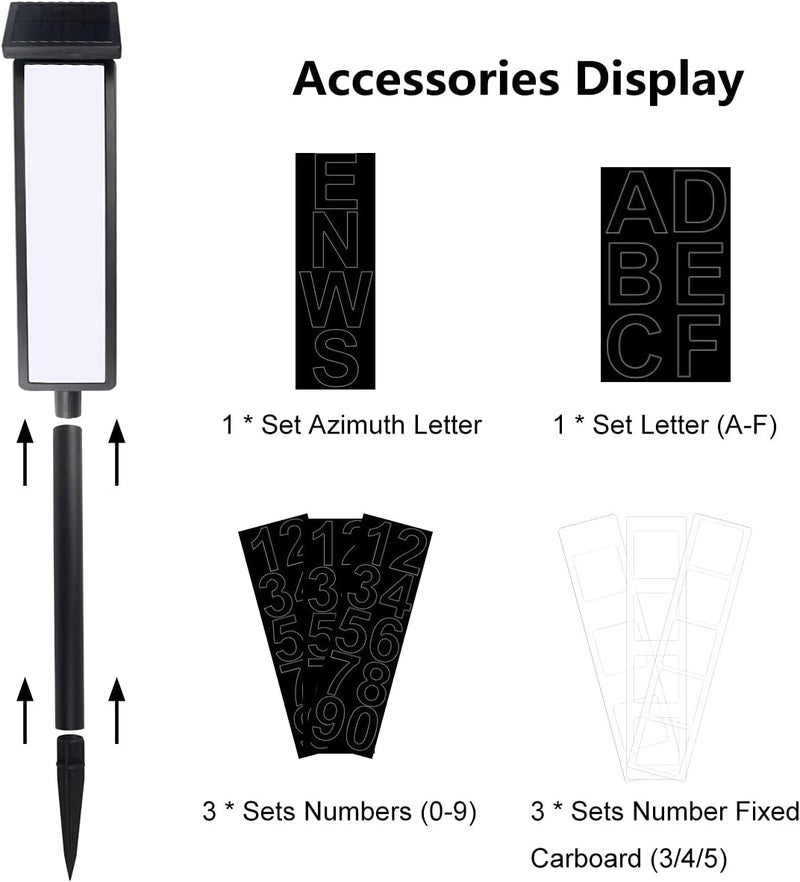 FLSEPAMB Solar Address Sign Lighted Solar House Numbers for Outside Address Plaques for House Address Sign Numbers for House, Yard, Garden, Waterproof - Image 5