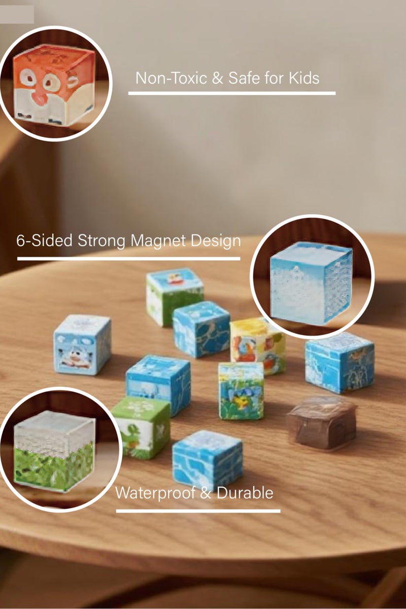 ملقط مجموعة مكعبات الثلج المغناطيسية - 54 قطعة ألعاب تعليمية STEM للأطفال مع قطع مقاومة للماء ومغناطيس ذو 6 جوانب قوية للإبداع والبناء | هدية تعليمية للبنين والبنات ages 3-12 - Image 3