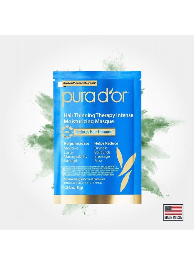 Pura d'or Hair Thinning Therapy Intense Moisturizing Biotin Masque 1.2oz 8-Pack (9.6oz) Deeply Hydrating Treatment Hair Mask with Caffeine, Catalase for Thicker Hair, Men & Women (Packaging may vary) - Image 5