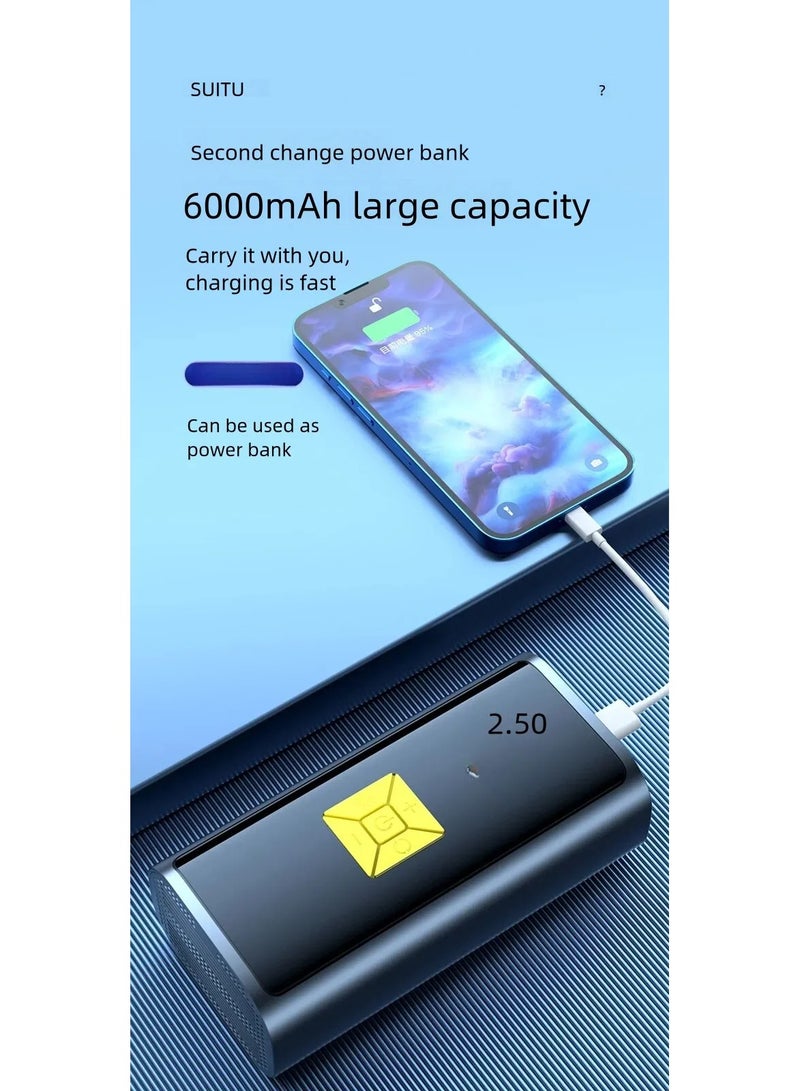 ELTRAZONE Portable Air Compressor – 6000mAh Rechargeable Pump with LCD Display for Fast Inflation of Car, Bicycle, and Motorcycle Tires - Image 5