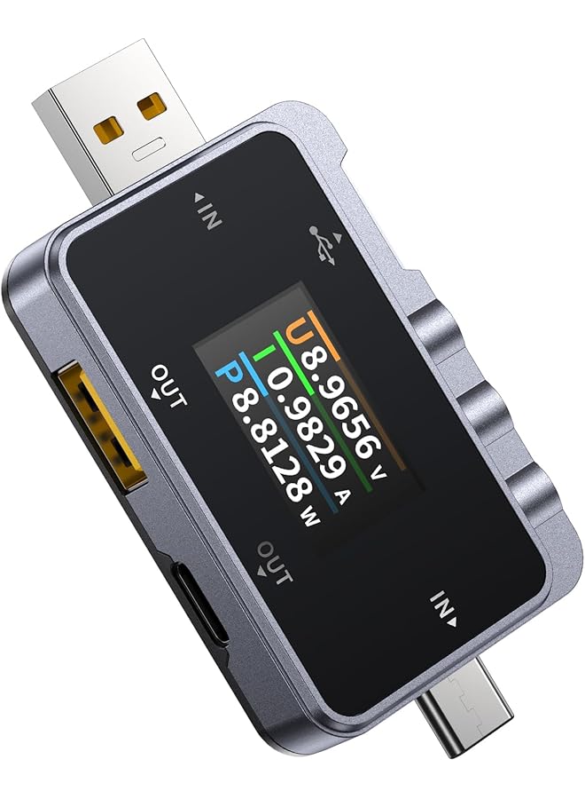 2 In 1 Type C Usb Tester, Lcd Voltage Current Power Tester Digital Multimeter, Usb Power Meter With Two Way Current Detection Data Record, Qc2.0/Qc3.0 Usb Voltage Meter - Image 1