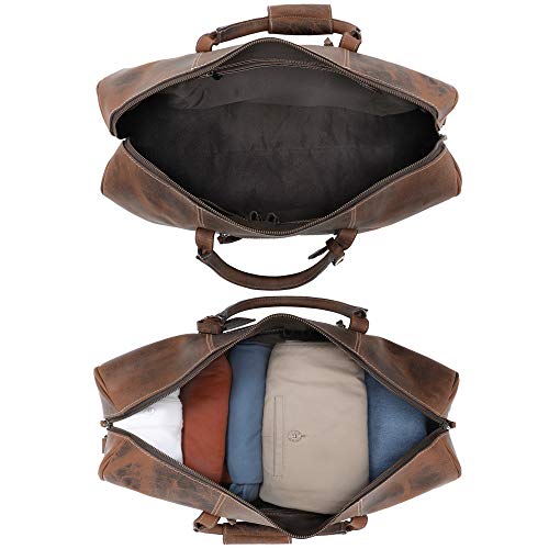 Rustic Town Leather Duffle Bag for Travel - Versatile Gym, Sports Travel Bag for Luggage - Carry on Duffel Travelling Bag - Ideal Gift for Men & Women - Image 4