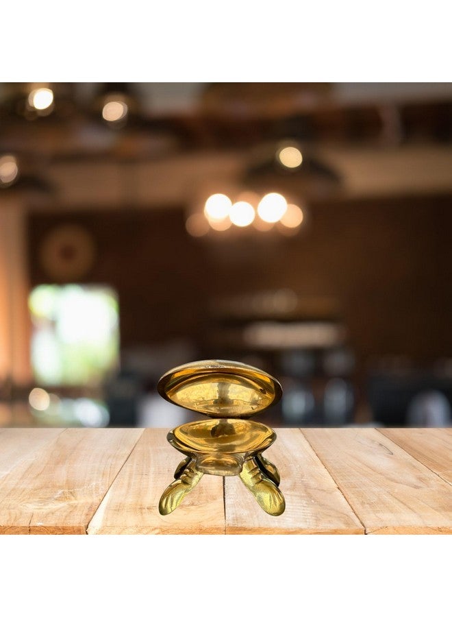 Salvus APP SOLUTIONS Brass Made Wish Fulfilling Tortoise/Turtle - Feng Shui Charm for Home Décor, Positive Energy, and Prosperity (White & Golden_3.5 Inch) - Image 4