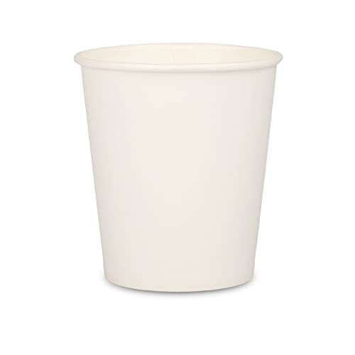 e kysa basics ekysa Basics Paper Disposable Tea/Coffee Cups – 250 ml, Eco-Friendly, Leak-Resistant, for Hot Beverages, White, Pack of 100 - Image 1