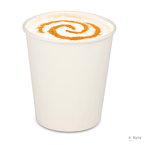 e kysa basics ekysa Basics Paper Disposable Tea/Coffee Cups – 250 ml, Eco-Friendly, Leak-Resistant, for Hot Beverages, White, Pack of 100 - Image 4