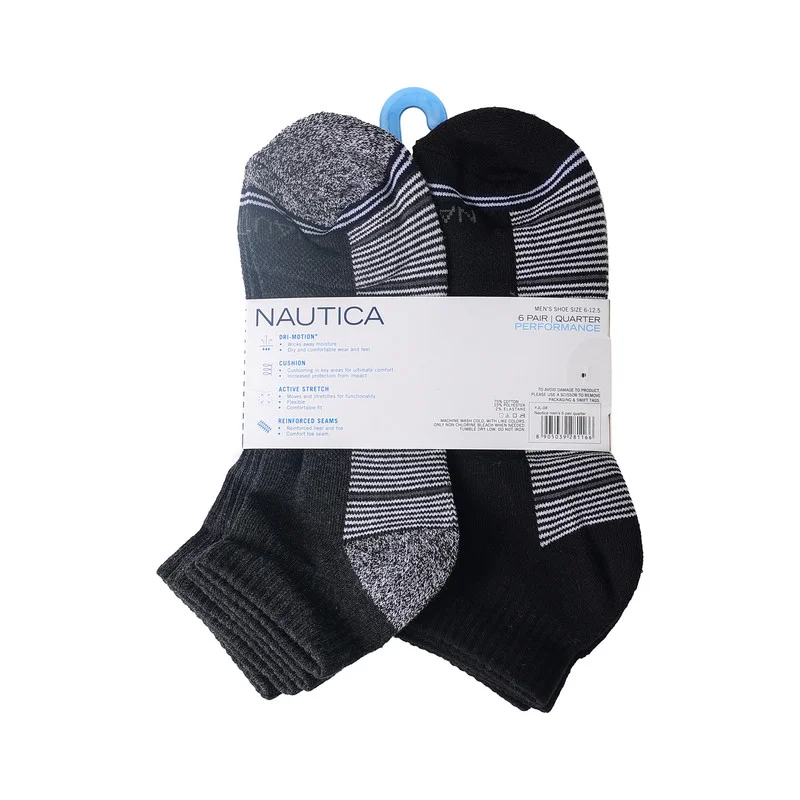 NAUTICA Nautica Men's 6 Pairs Quarter Socks