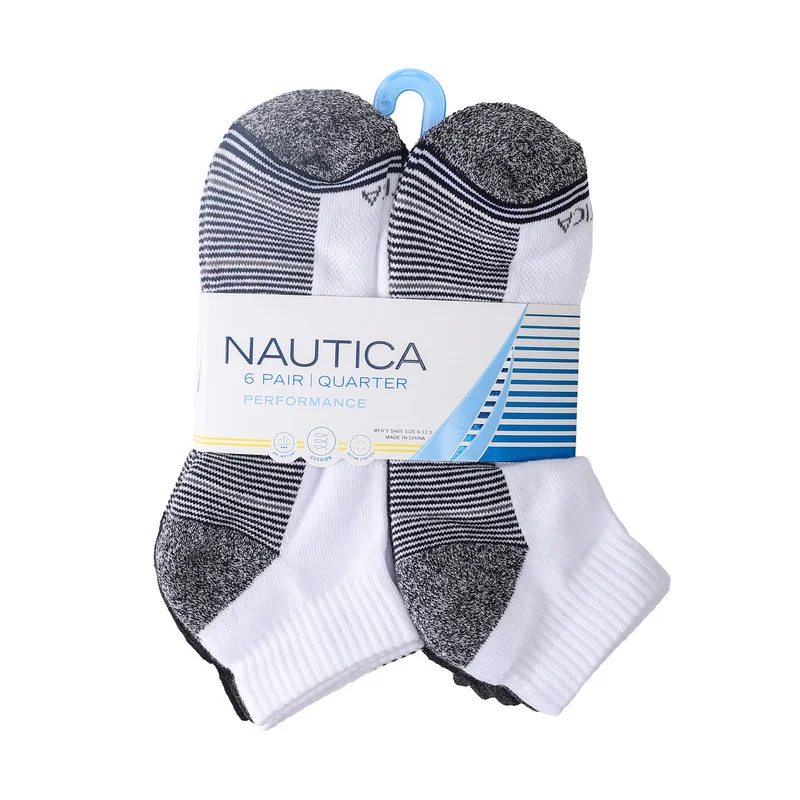 NAUTICA Nautica Men's 6 Pairs Quarter Socks