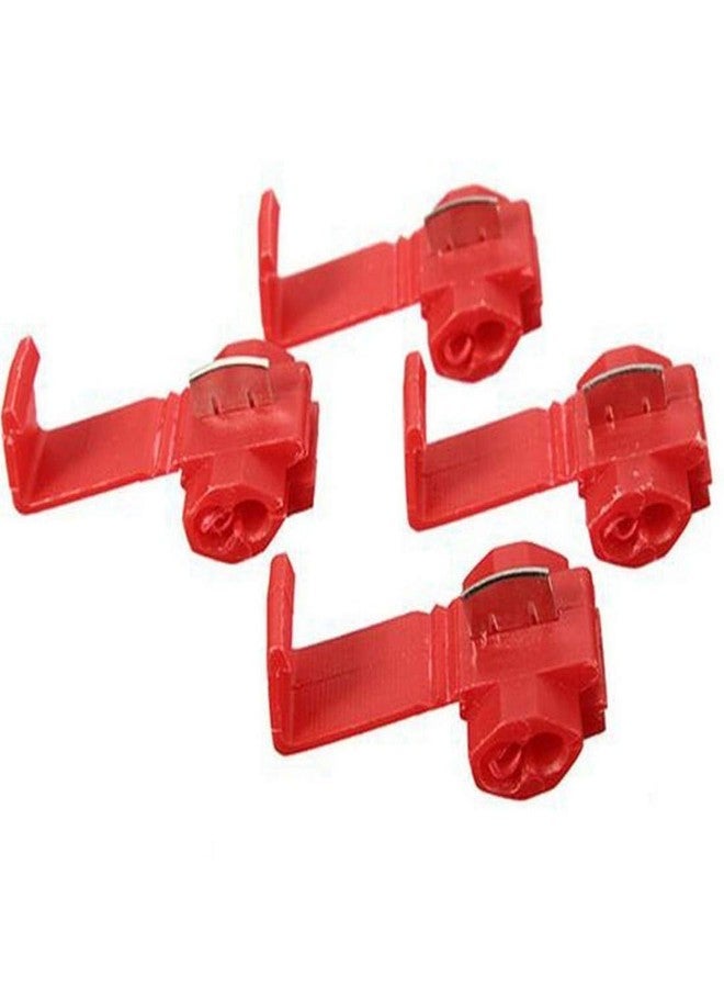DIY Crafts Pack Of 20 Pcs, Red Colour, Electrical IDC 0.75-2.5mm² Wire Connector Double Run or Tap 18–16 AWG 0.75x1.26in. (WxL) 15A Max. Current (Pack Of 20 Pcs, Red Colour) - Image 1