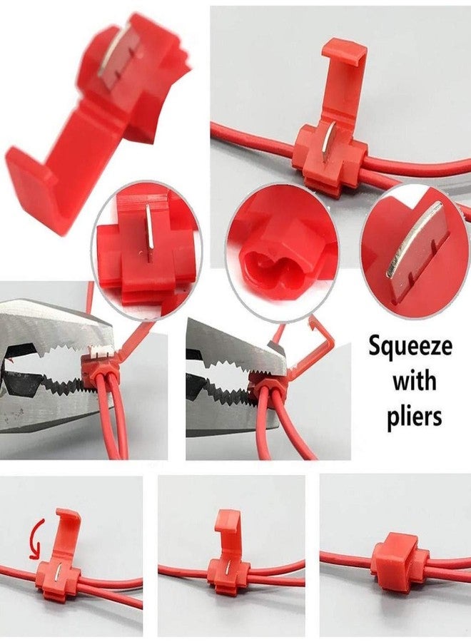DIY Crafts Pack Of 20 Pcs, Red Colour, Electrical IDC 0.75-2.5mm² Wire Connector Double Run or Tap 18–16 AWG 0.75x1.26in. (WxL) 15A Max. Current (Pack Of 20 Pcs, Red Colour) - Image 5