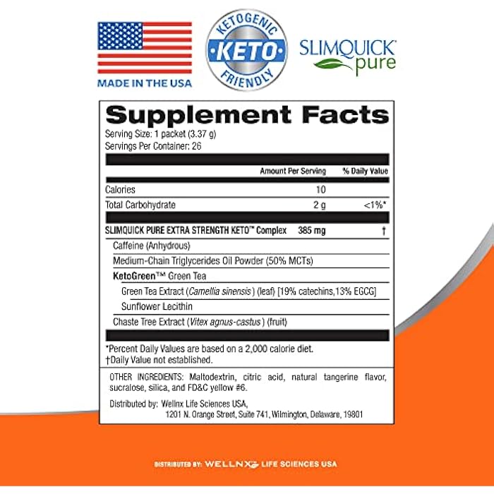 SlimQuick Extra Strength Weight Management Drink Mix for Women, Tangerine - Helps Metabolism, Keeps Full for Longer with Green Tea, Caffine, Chaste Tree, Rhodiola Extract - 26 Count - Image 2