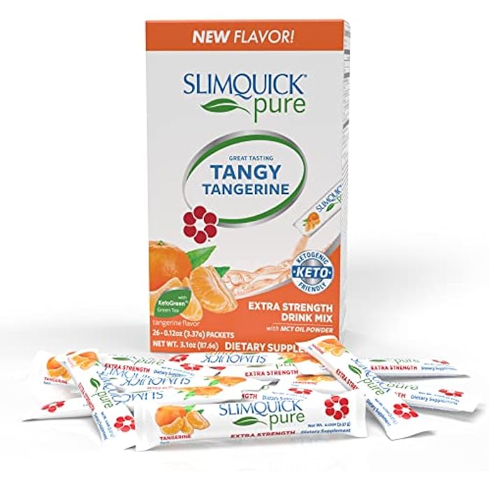 SlimQuick Extra Strength Weight Management Drink Mix for Women, Tangerine - Helps Metabolism, Keeps Full for Longer with Green Tea, Caffine, Chaste Tree, Rhodiola Extract - 26 Count - Image 1