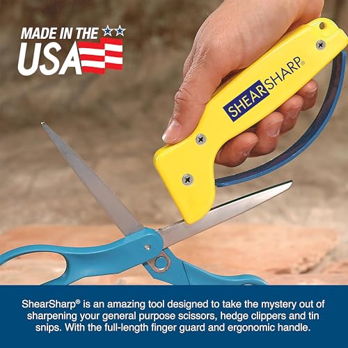 AccuSharp Hand-Held Carbide Blade Sharpener & ShearSharp Scissor Sharpener, Restores and Hones Straight & Serrated Knives, Revives the Edge of General Purpose Scissors - Image 5