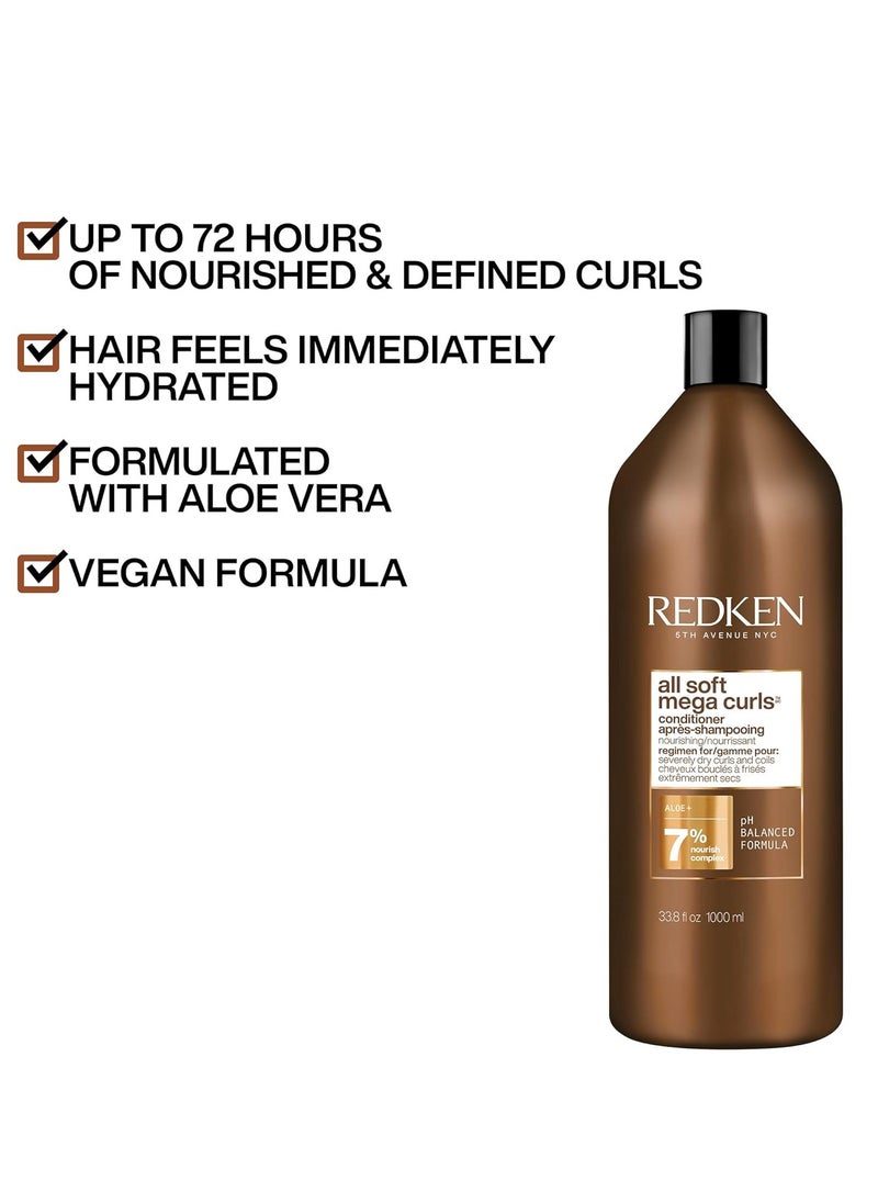 REDKEN - Redken All Soft Mega Curls Conditioner | For Extremely Dry Hair | For Curly & Coily Hair | Nourishes & Softens Severely Dry Hair | With Aloe Vera - Image 1