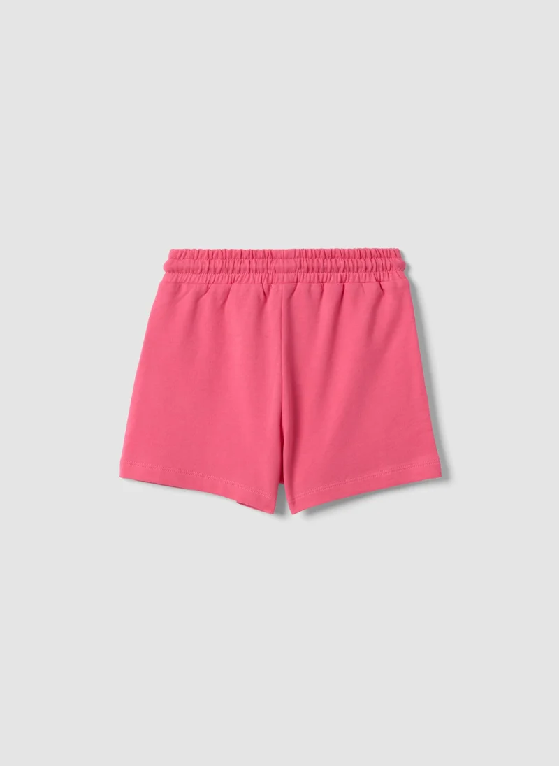 او في اس OVS Girlsâ€™ Pink Pure Cotton Shorts, Regular Fit