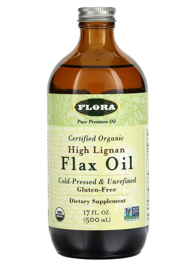 Certified Organic High Lignan Flax Oil 17 fl oz (500 ml)