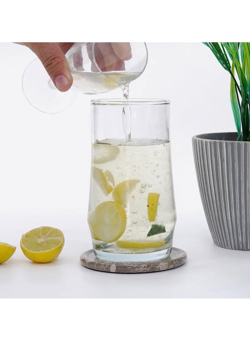 Earthen CRAFTS Oceanic Round Marble Coaster Set with Lid 3.5" – Absorbent Natural Stone Coasters with Holder – Ideal for Drink, Office, or Home Decor (Set of 6) - Image 4