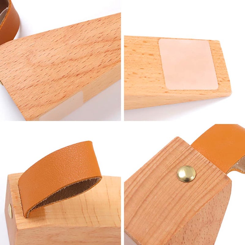 e-Times Wood Door Stopper, Solid Wooden Non-Slip Door Wedges, Sturdy and Durable Door Stop Wedge, Door Stopper Fit for Door Bottom Seam (0.2" - 1.3") 1 Pack - Image 5
