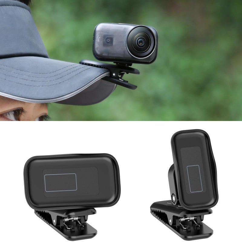 AMAZEAR Backpack Clip Mount for DJI Osmo Nano/Xtra Atto Accessories, 360Â° Adjustable Hat Holder with Strong Grip, Quick Magnetic Connection, Lightweight for Vlogging, Travel, Outdoor Shooting, Black - Image 1