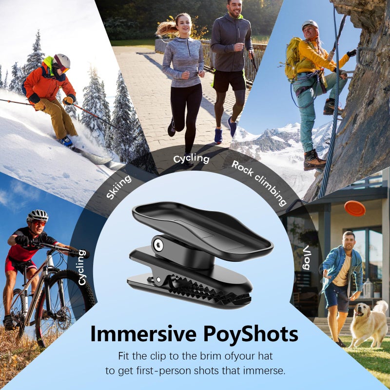 AMAZEAR Backpack Clip Mount for DJI Osmo Nano/Xtra Atto Accessories, 360Â° Adjustable Hat Holder with Strong Grip, Quick Magnetic Connection, Lightweight for Vlogging, Travel, Outdoor Shooting, Black - Image 4