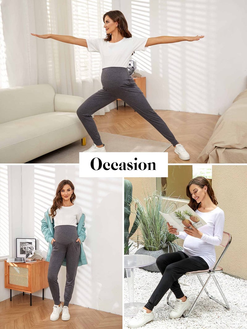 Liu & Qu Maternity Women's Casual Pants Stretchy Comfortable Lounge Pants - Image 4