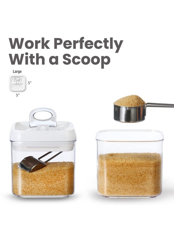 Felli Flip Tite Food Storage Container 5" LARGE Size Airtight Lid Lock Top, Stackable Kitchen Canister for Space Saving, Pantry Fridge Cupboard Organizer, Spice Seasoning Pet Treats Snack (1.1 qt) - Image 3