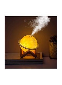Generic JM SELLER Plastic 2 In 1 Moon Lamp Cool Mist Humidifiers Essential Oil Diffuser Aroma Air Humidifier With Led Night Light Colorful Change For Car,Office,Babies,Yellow,White  - Image 3